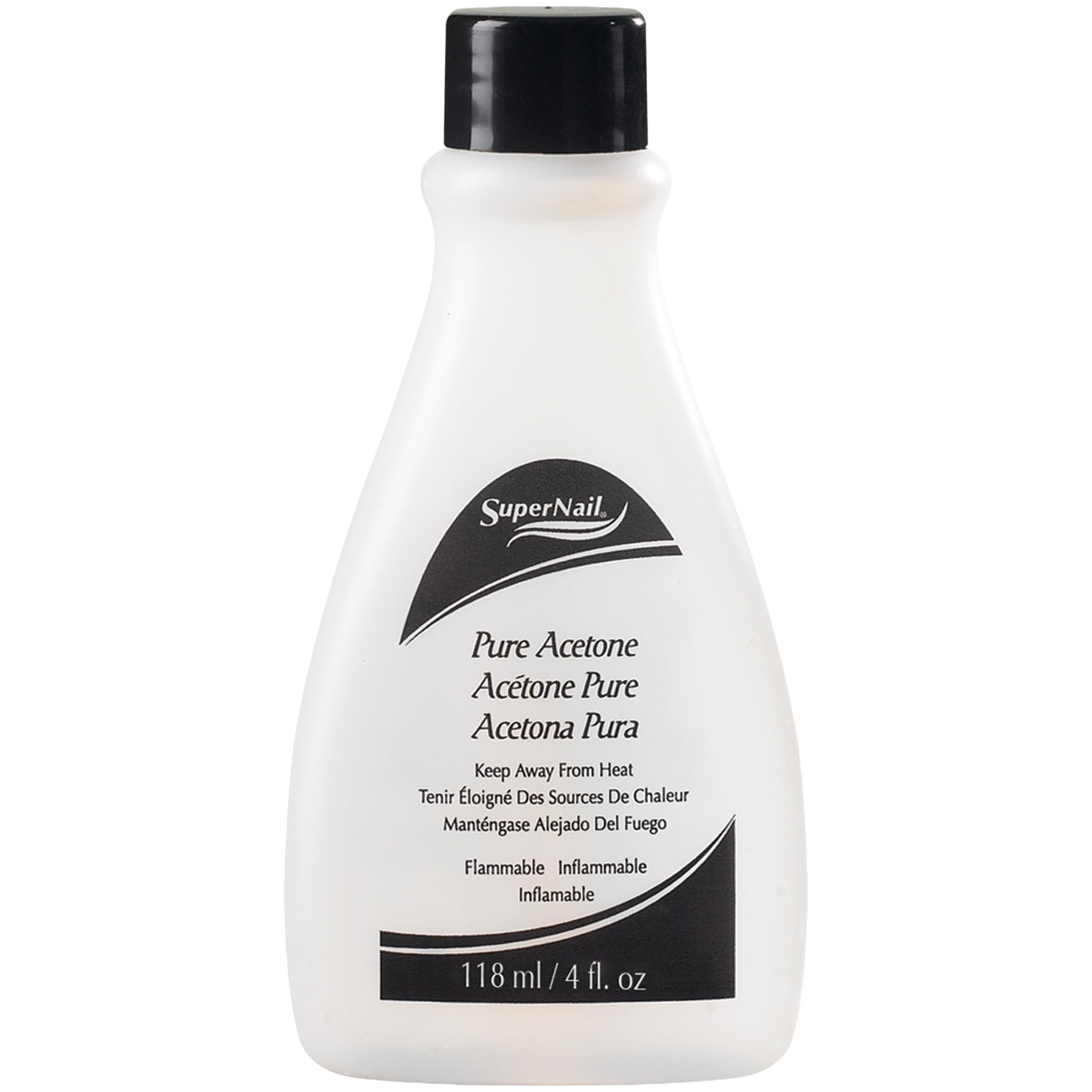 SuperNail Pure Acetone remover bottle front for fast gel polish removal at home.