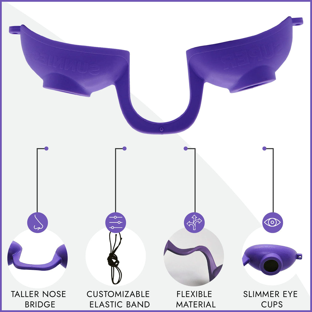 Super Sunnies Slim eyecups deliver comfortable eyeshields during tanning sessions.