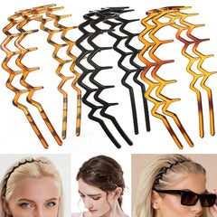Supgoodom diadema zigzag negro clásico con dientes para sujetar el cabello