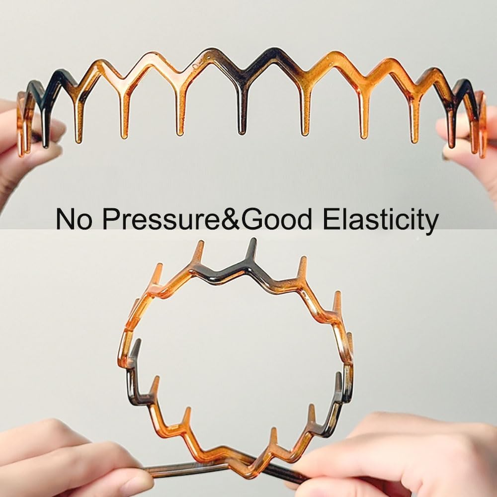 Supgoodom stretchy zigzag headband worn around the head.