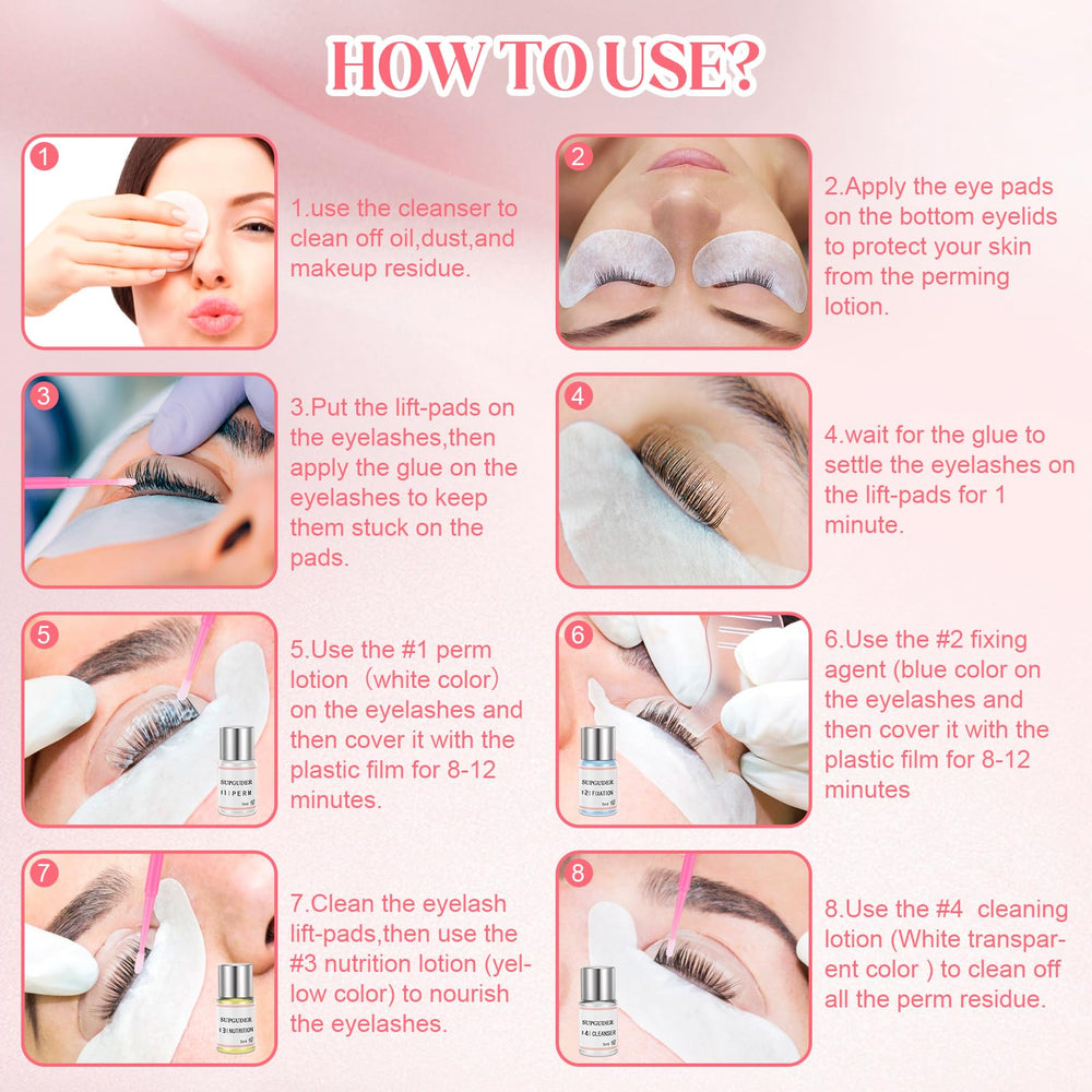 SUPGUDER eyelash perming adhesive for precise application and reliable hold.