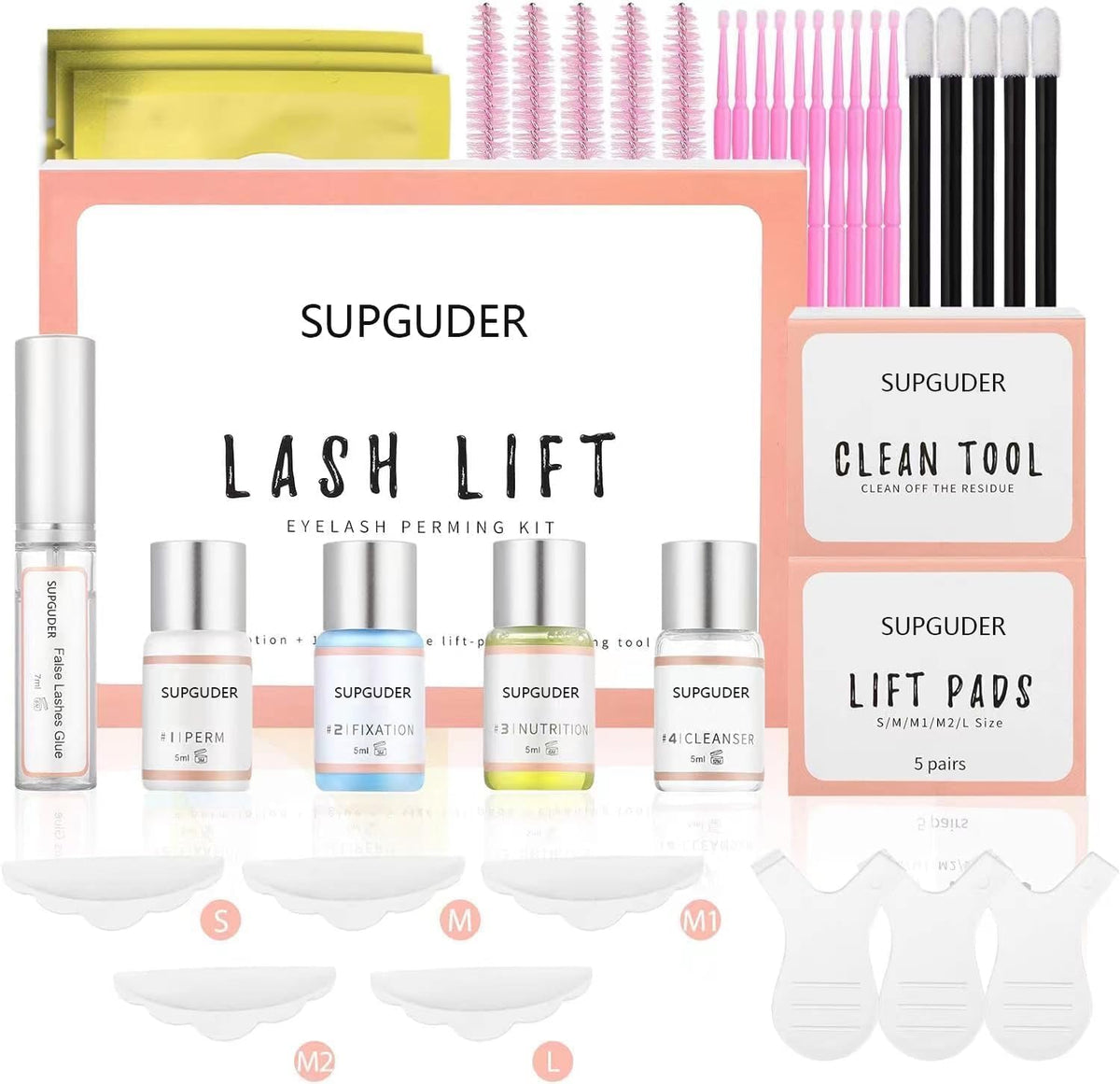 SUPGUDER Lash Lift Kit packaging for professional at-home use.