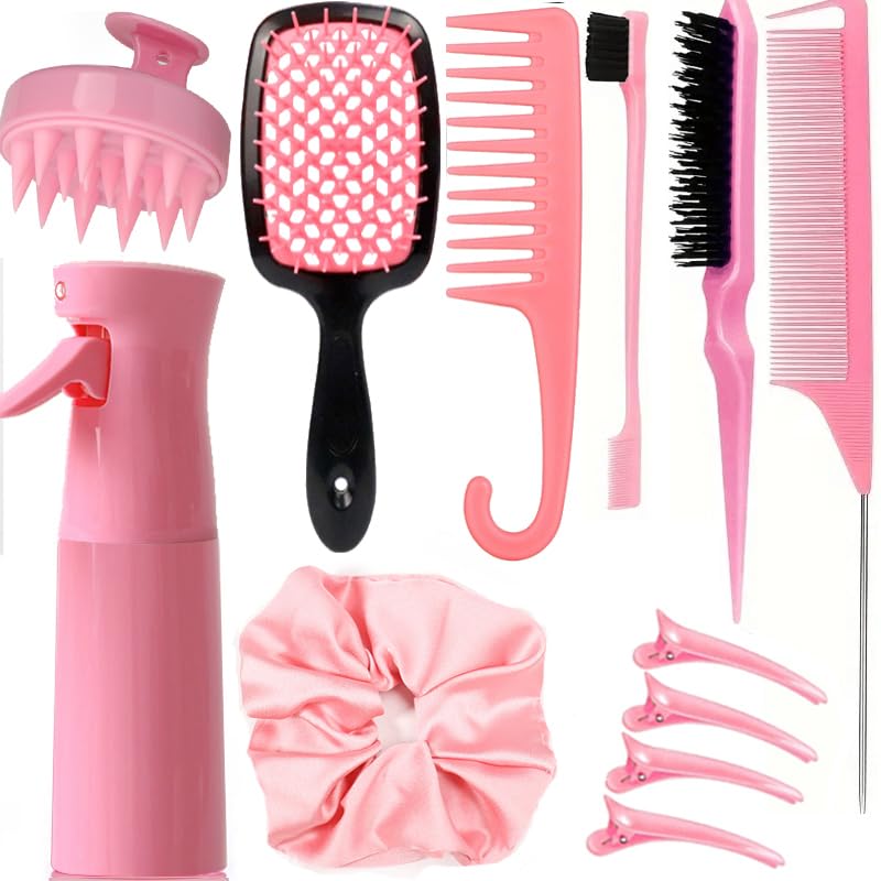 SUPHOUSE 12-pcs hair brush set with detangling brush for all hair types, smoother detangling.