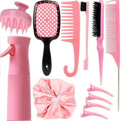 SUPHOUSE 12-pcs hair brush set with detangling brush for all hair types, smoother detangling.