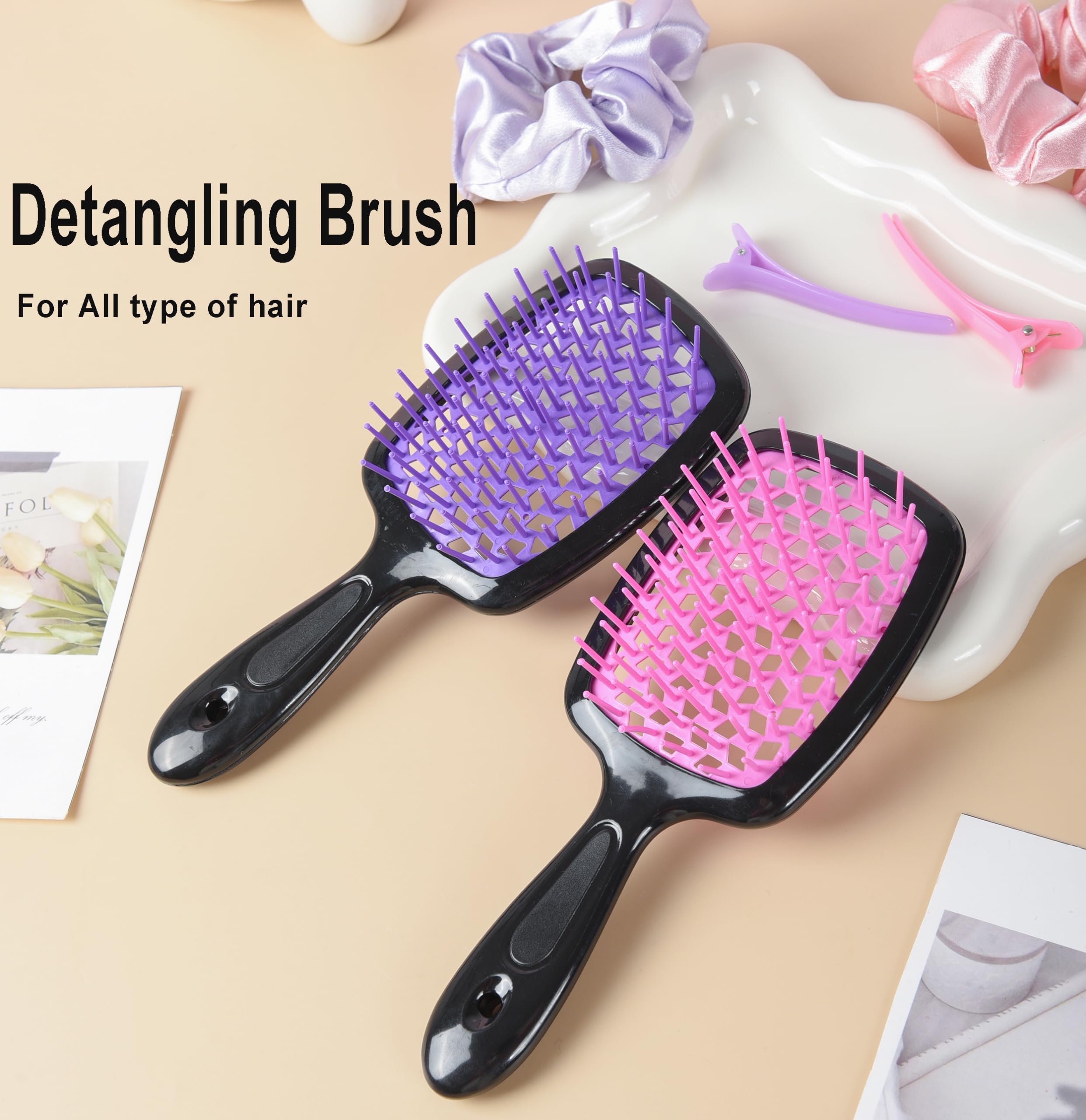 SUPHOUSE bristle hair brush for all hair textures, smoothing and reducing frizz.