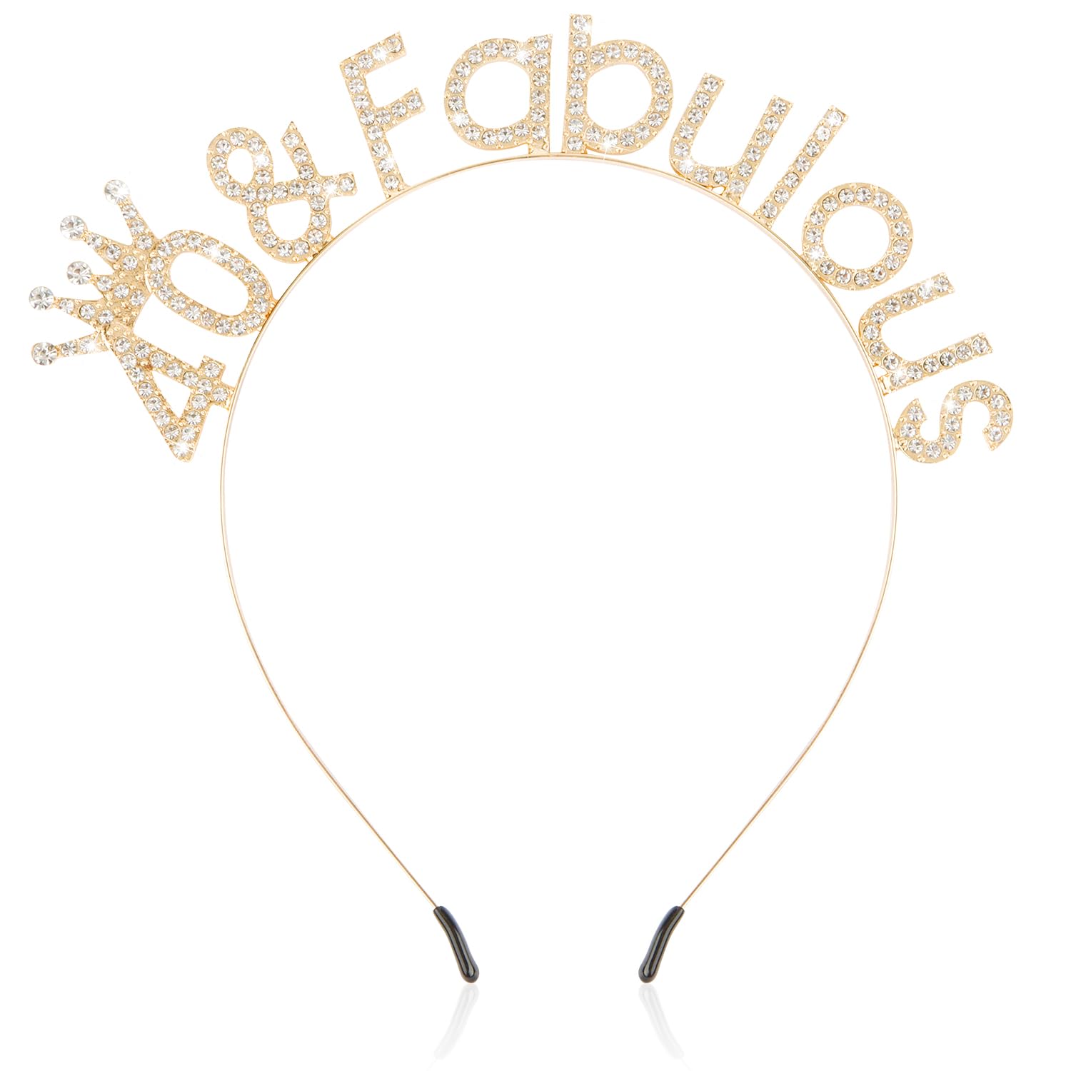 SuPoo 40th birthday crown in gold with crystals for festive photo sessions.