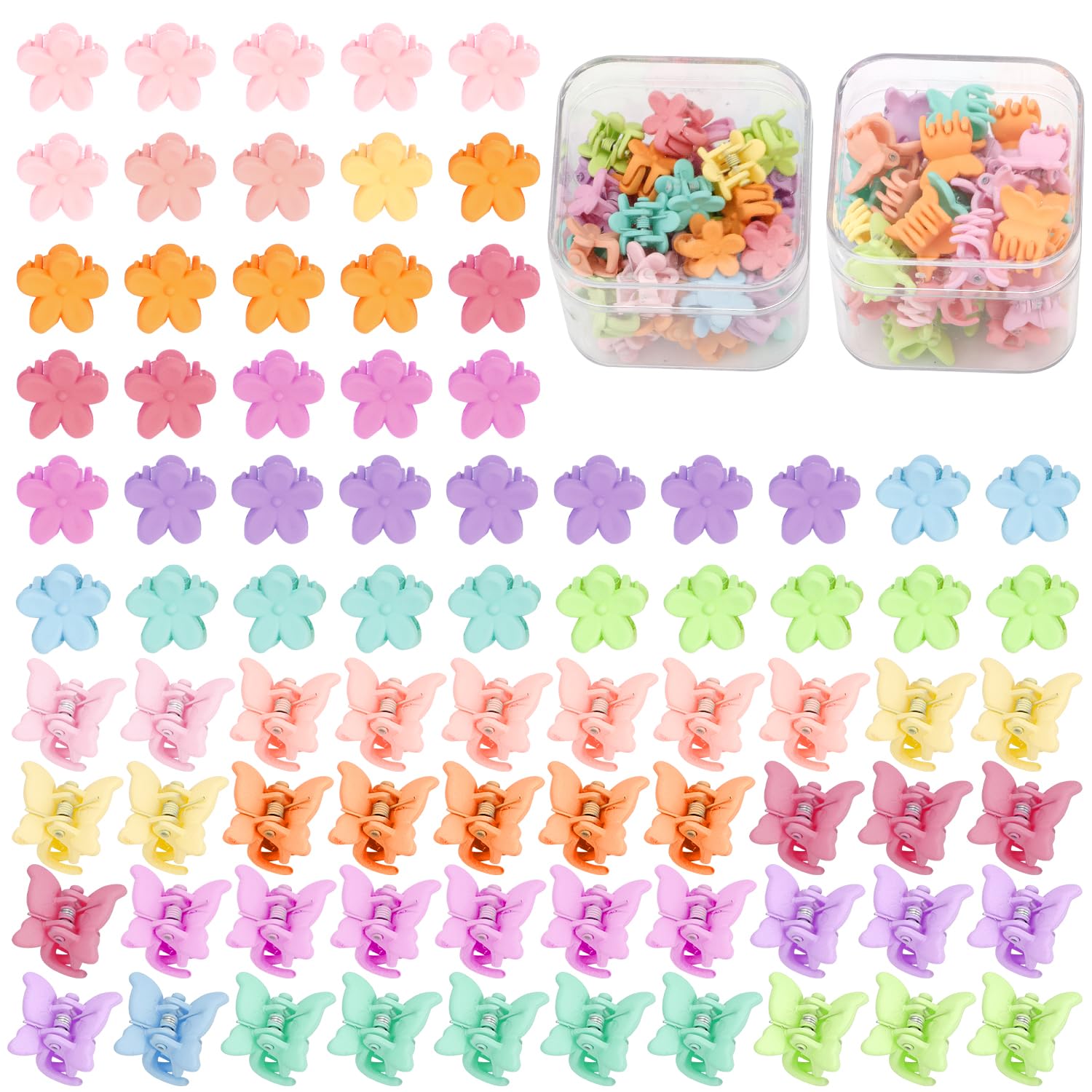 SuPoo flower clip in multi-color for quick, stylish daily hairstyles.