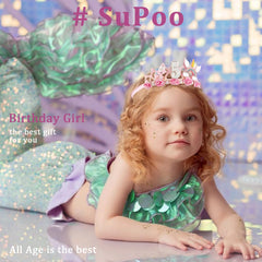 SuPoo handmade foam and glitter felt crown with floral accents.