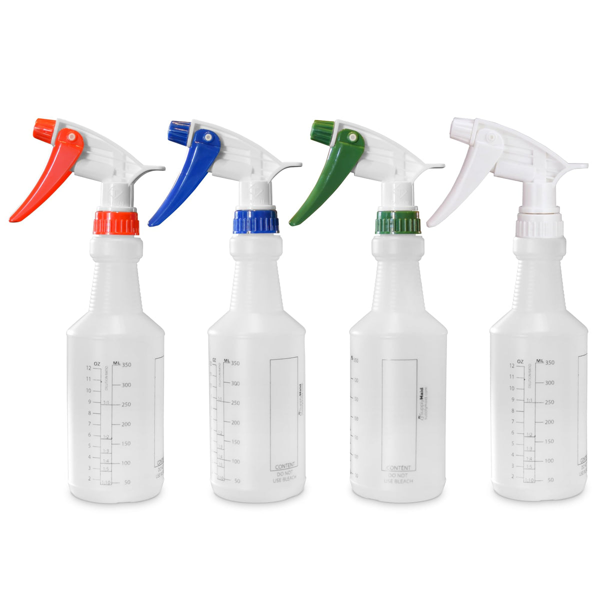 SupplyMaid 16oz spray bottle with dilution ratios for precise cleaning