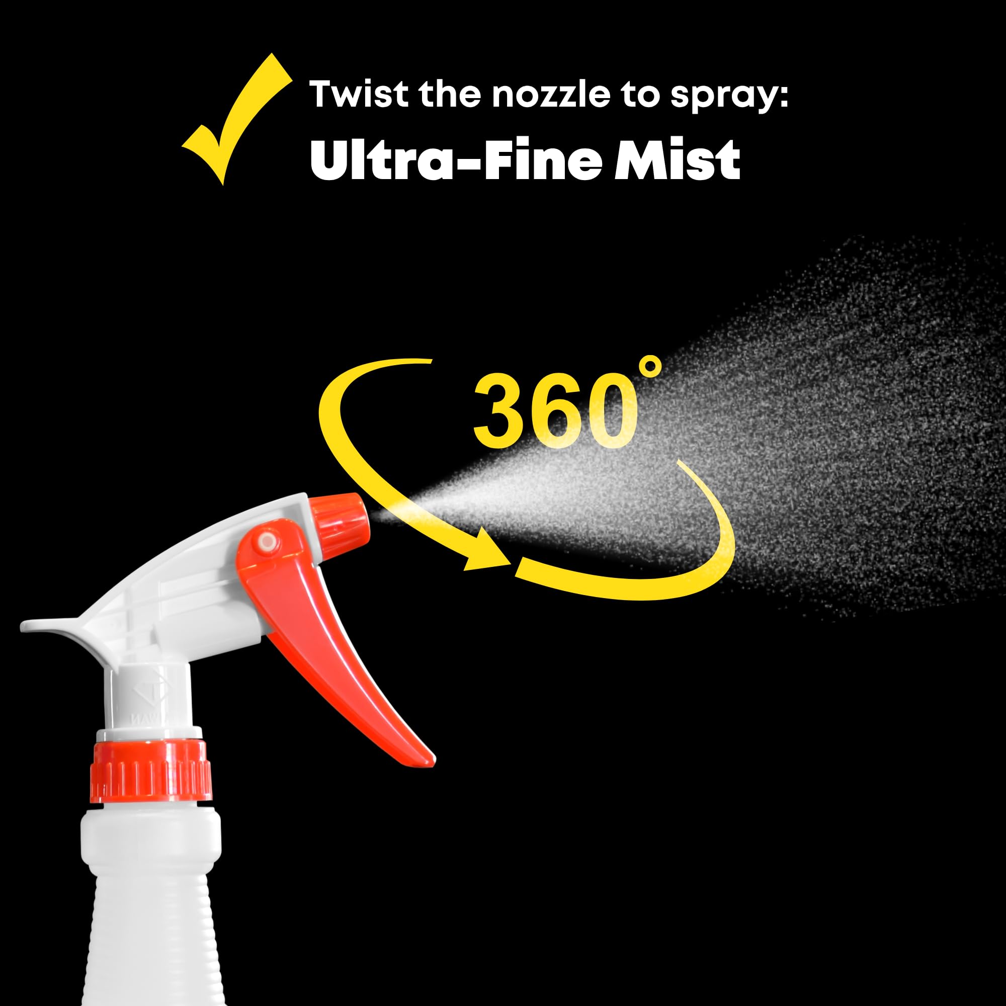 SupplyMaid spray bottle offers consistent mist for thorough application