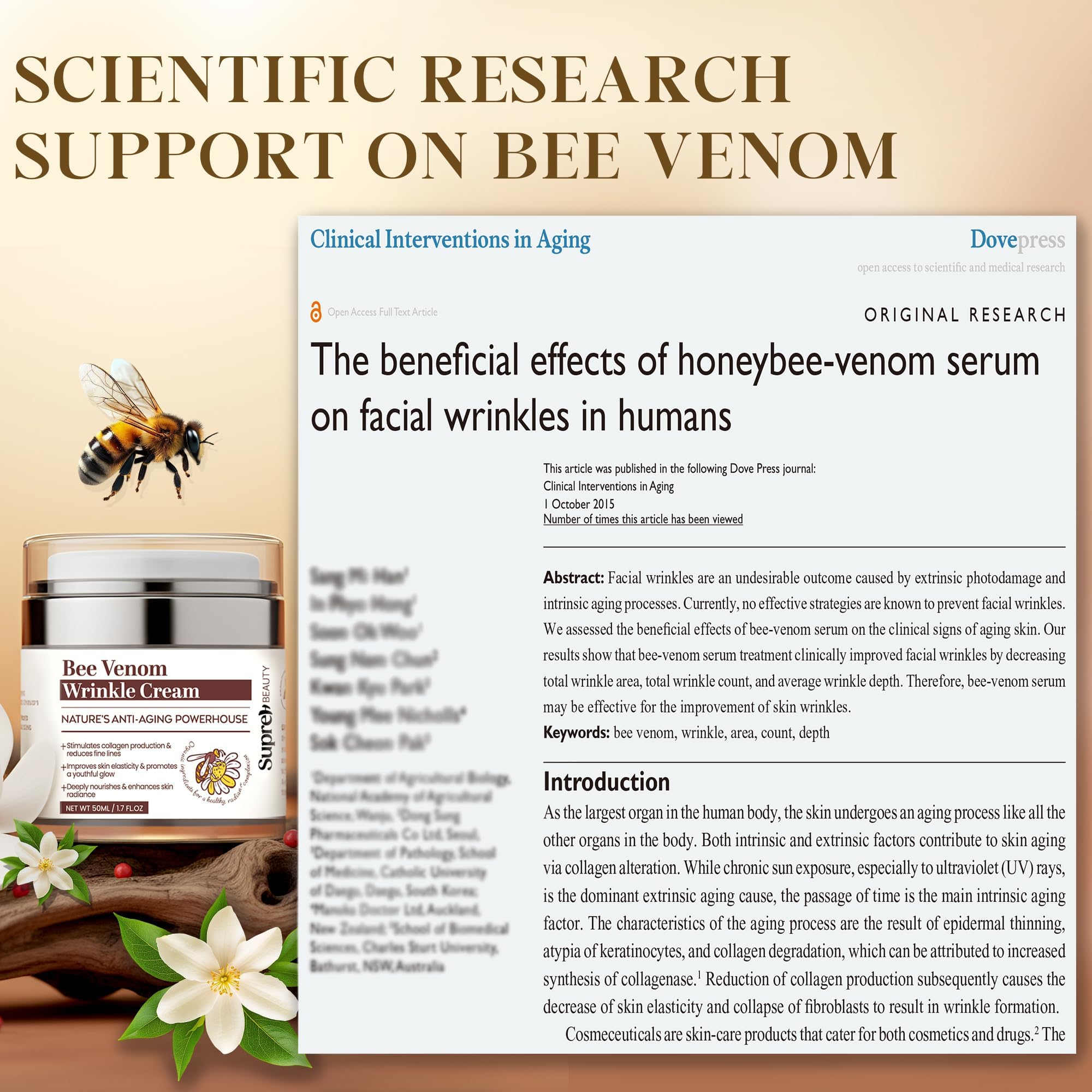 SupreH Bee Venom Cream neck application for subtle firming