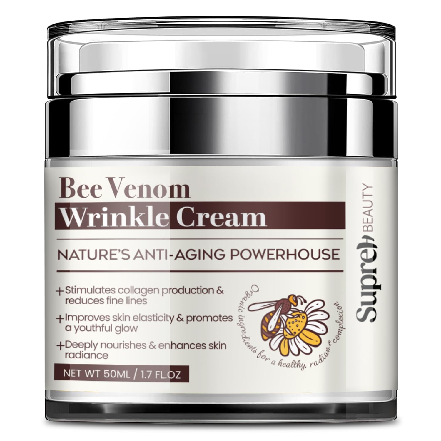 SupreH Bee Venom Cream Wrinkle Filler packaging display for premium skincare