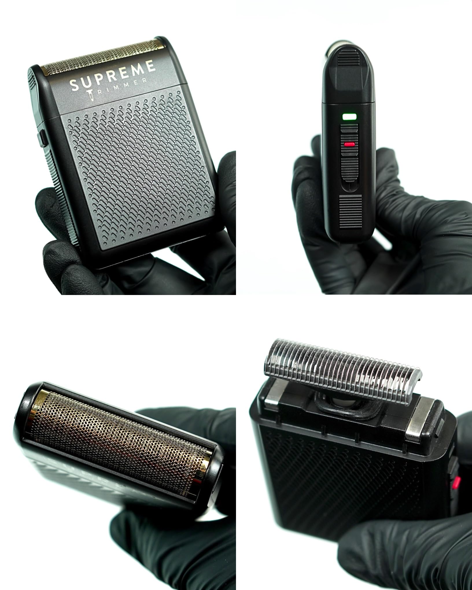 Supreme Trimmer Solo hypoallergenic foil for close shave with sensitive skin.