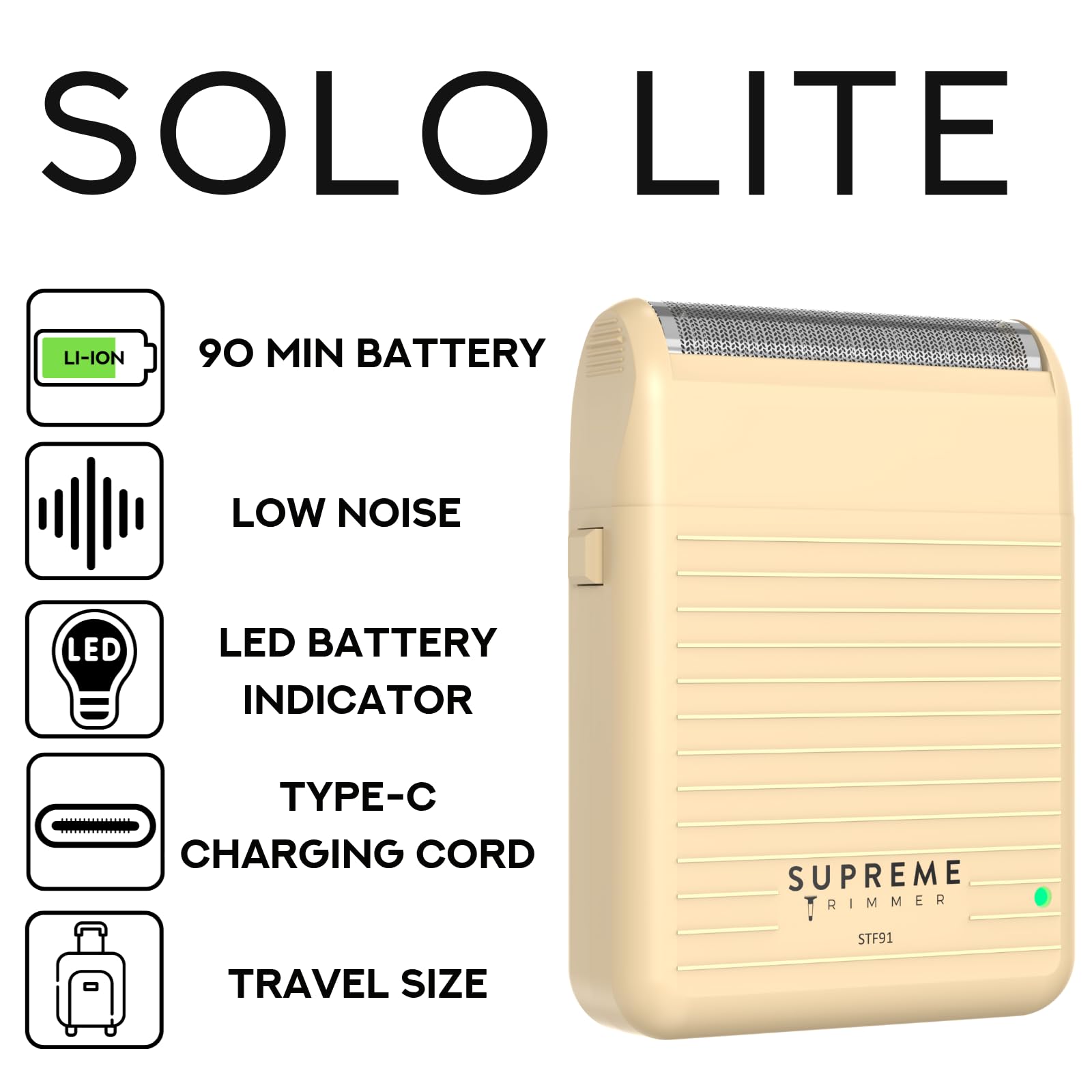 Supreme Trimmer Solo Lite side view highlights slim profile for easy pocket carry.