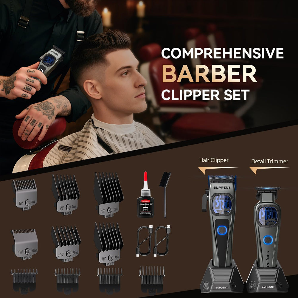 SUPRENT charging stand keeps tools organized between barber sessions.