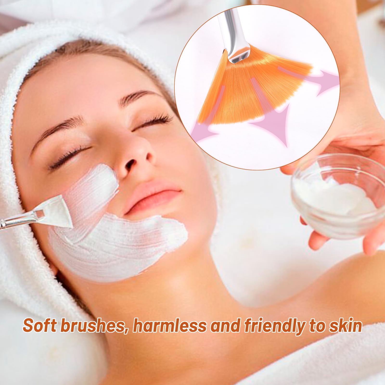 Suptizizkz fan brush close-up; smooth application on cheeks and forehead.