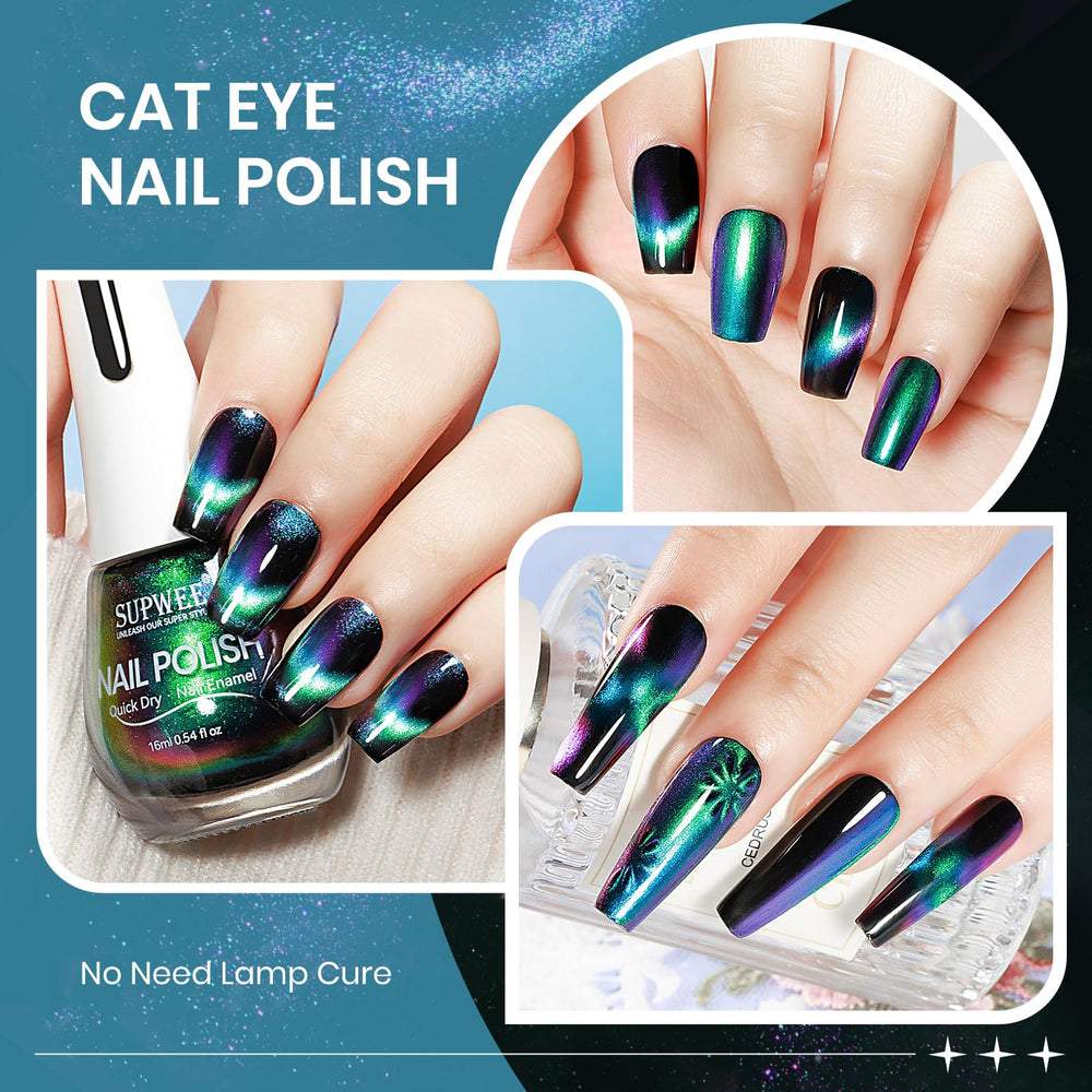 SUPWEE Cat Eye con base aceitosa facilita acabado suave y duradero.