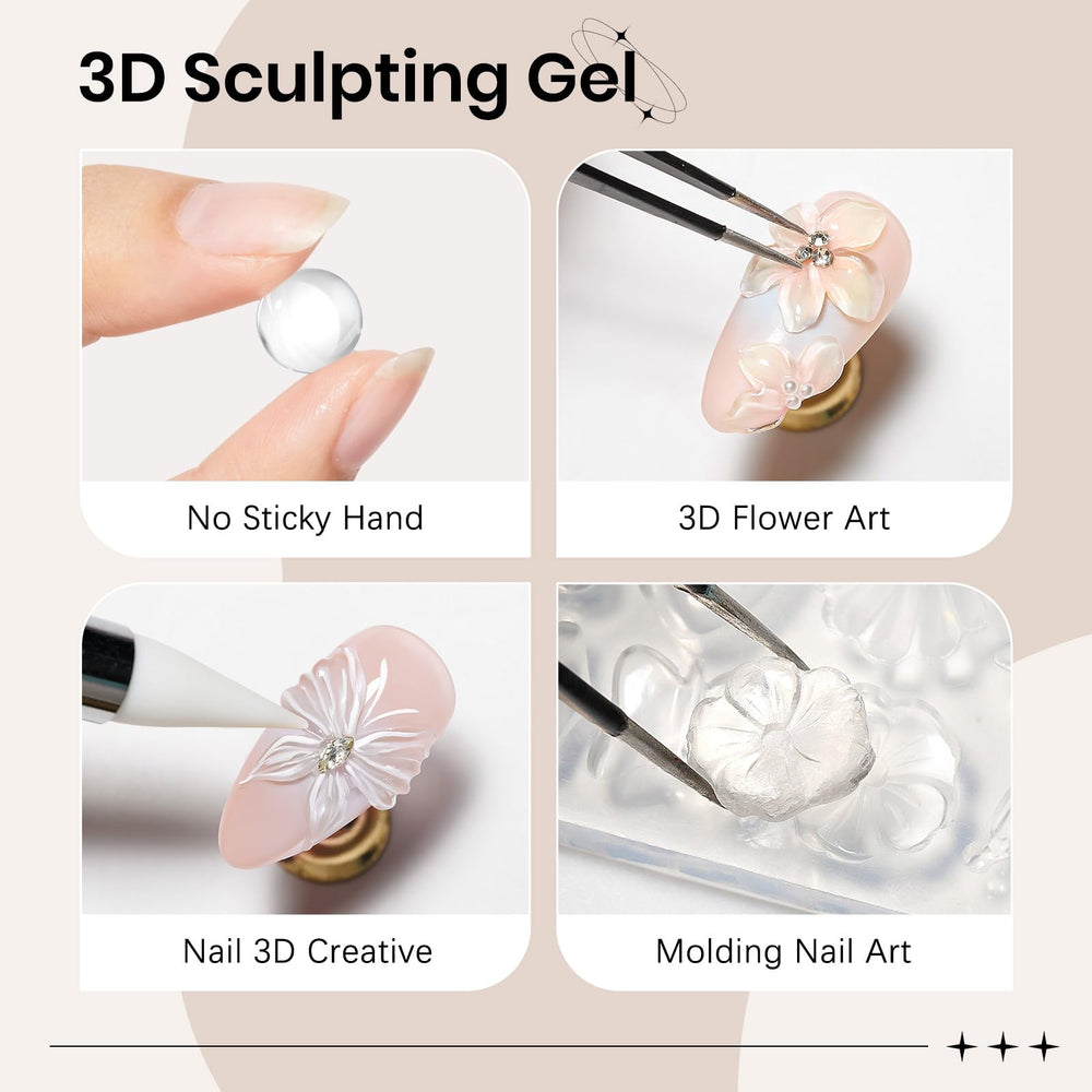 SUPWEE Gel 3D para uñas, escultura de piezas duras sin goteos