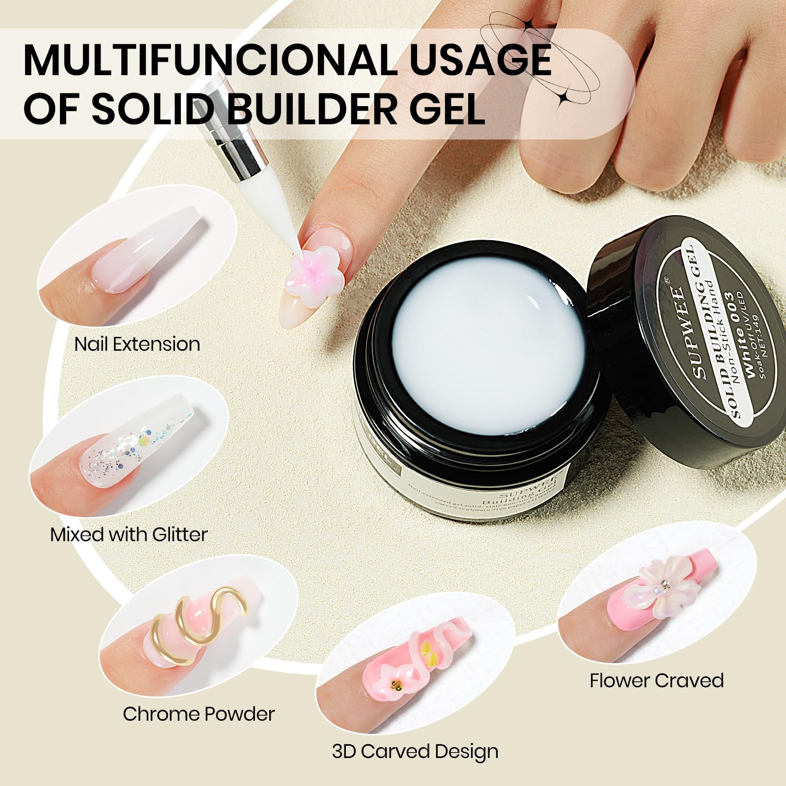 SUPWEE moldes de silicona para extender uñas con precisión