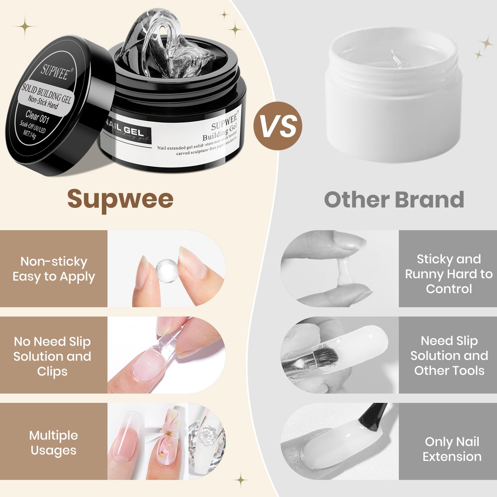 Nail file to shape and finish extensions with SUPWEE.