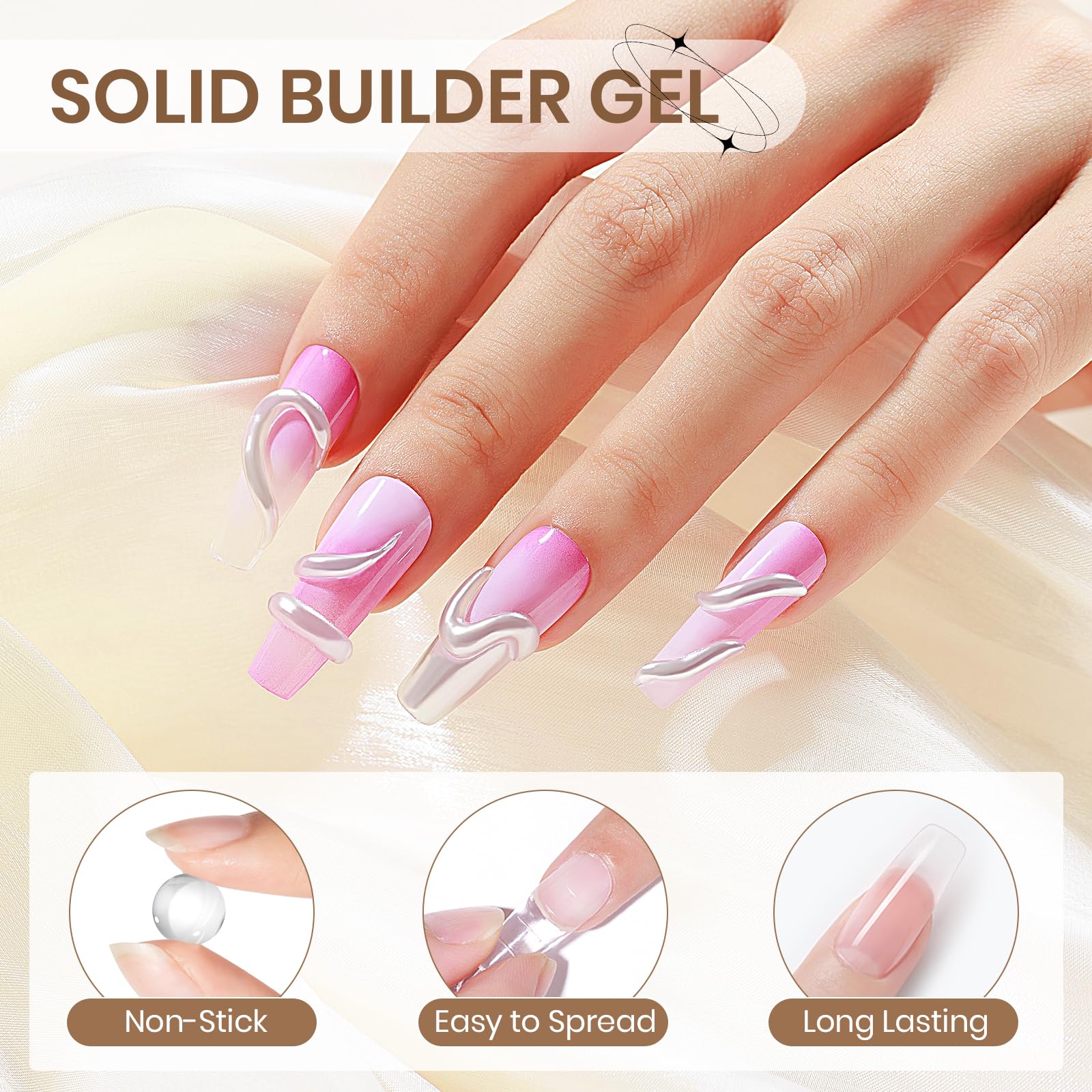 Non-stick gel close-up highlighting smooth, mess-free application.