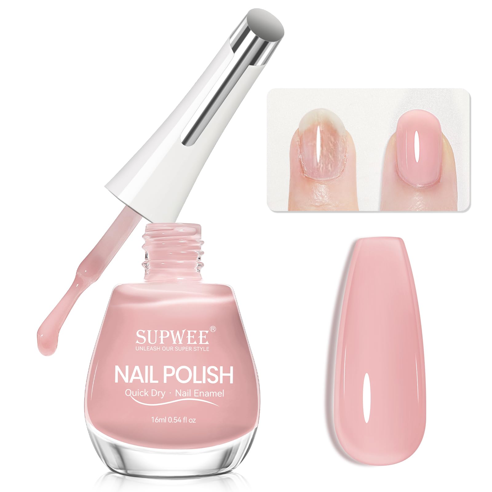 SUPWEE Quick Dry Nude Nail Polish bottle with natural nude finish.
