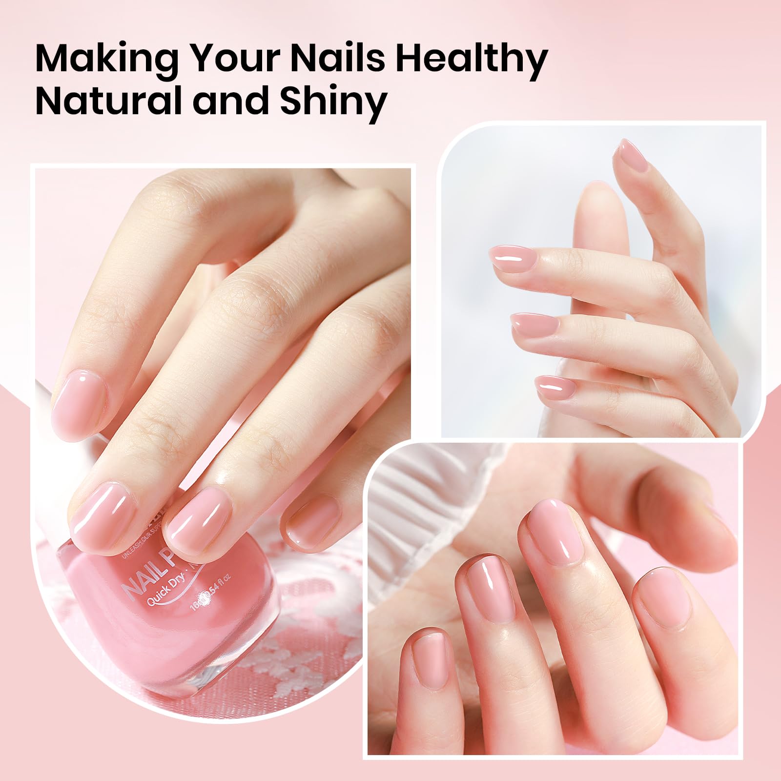 SUPWEE nude polish finishes with a smooth, shiny look.