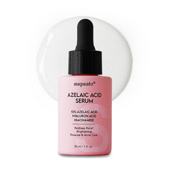 Sérum Suquato 10% azelaico, botella, mejora claridad de la piel.