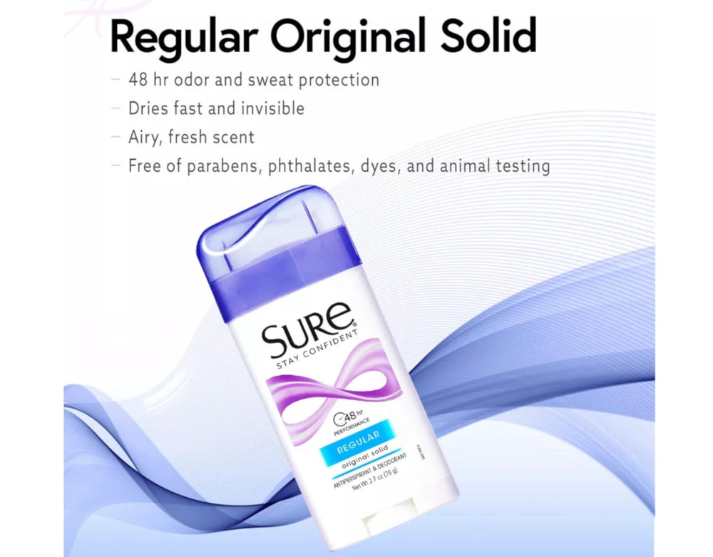 Sure desodorante sólido textura cremosa, primer plano, destaca suavidad.