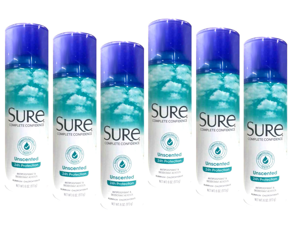 Sure unscented aerosol antiperspirant spray in action delivering fast-drying protection