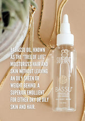 Close-up of shiny, smooth hair after applying Bassu Hydrating Oil
