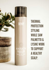 SURFACE Hair Awaken bottle back highlighting vegan formula and ingredients
