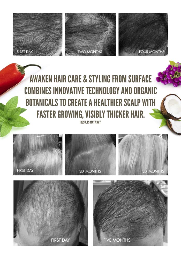 SURFACE Hair Awaken close-up shows hair-thickening effect on fine strands