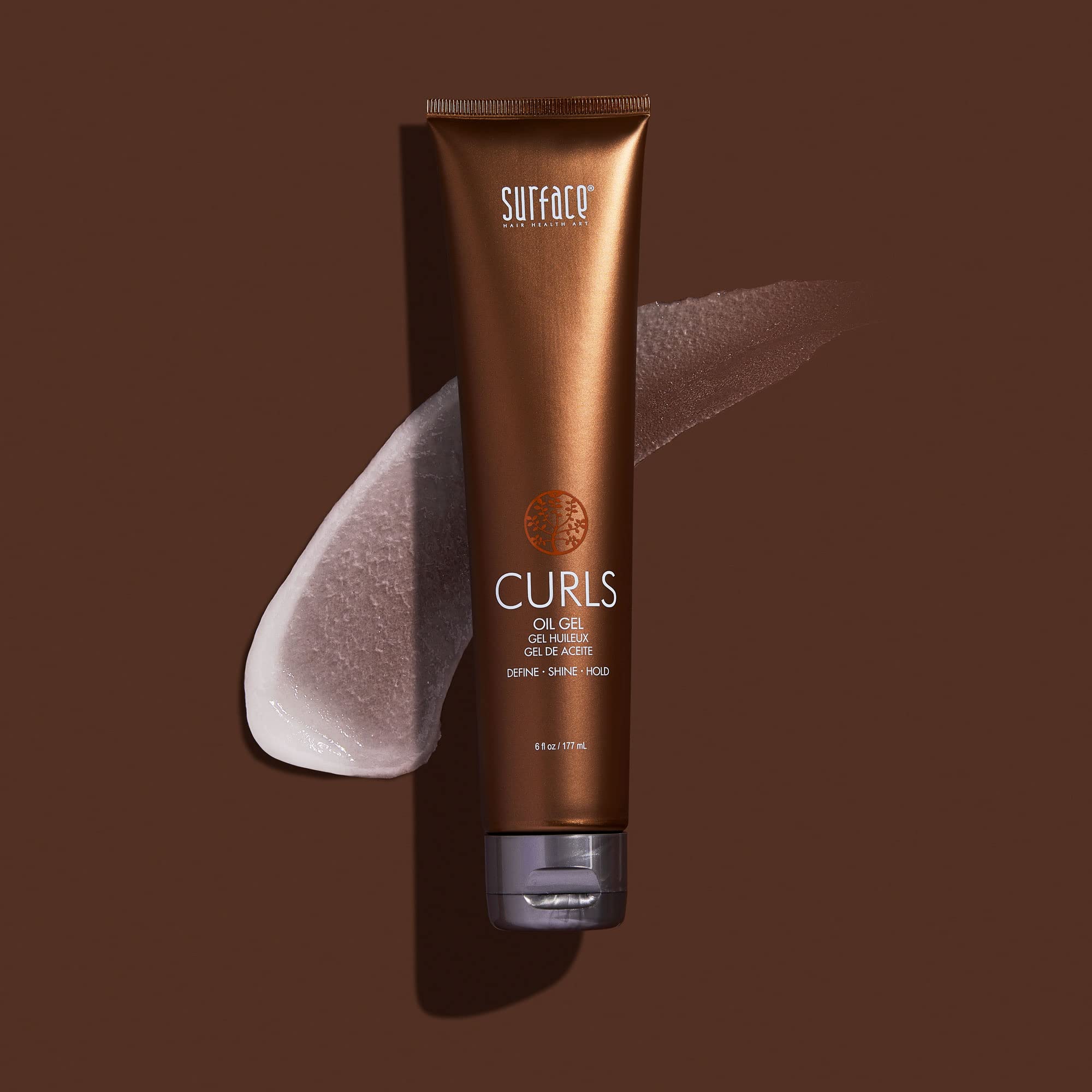 SURFACE Hair Curls Oil Gel on textured curls delivering silky definition