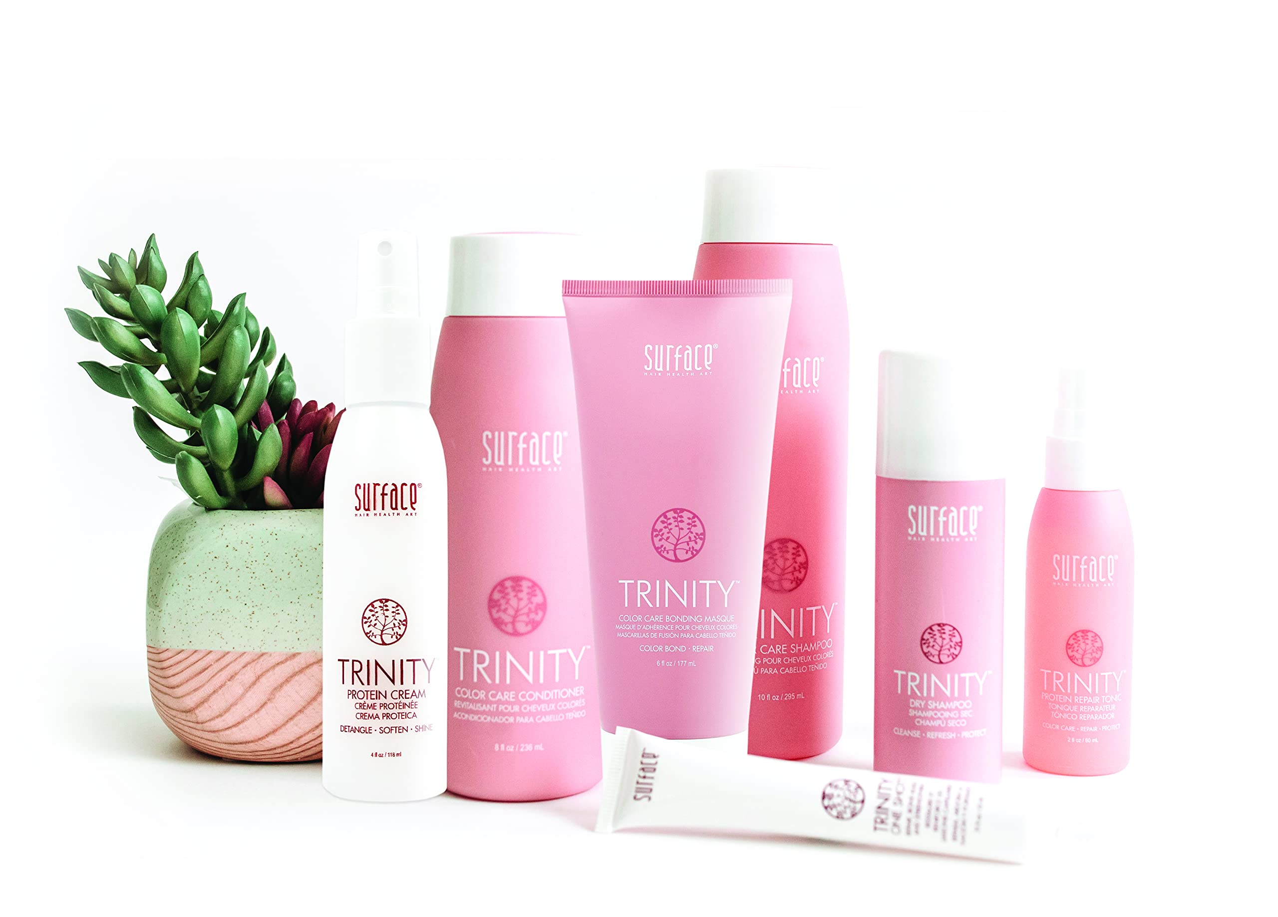 SURFACE Trinity Leave-In applied to damp hair delivers smoothness and flyaway control