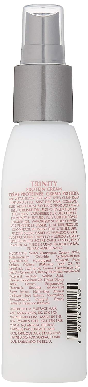 SURFACE Trinity Leave-In dispense-into-hand shows easy application on damp hair