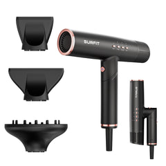 Surfit hair dryer with diffuser attachment delivers smooth curls and even airflow.