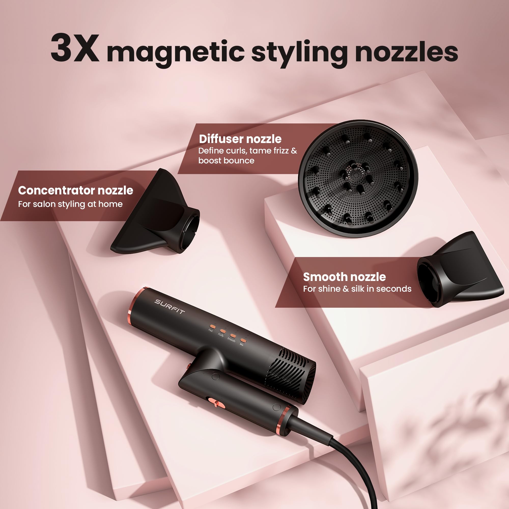 Surfit lightweight design for comfortable, on-the-go styling.