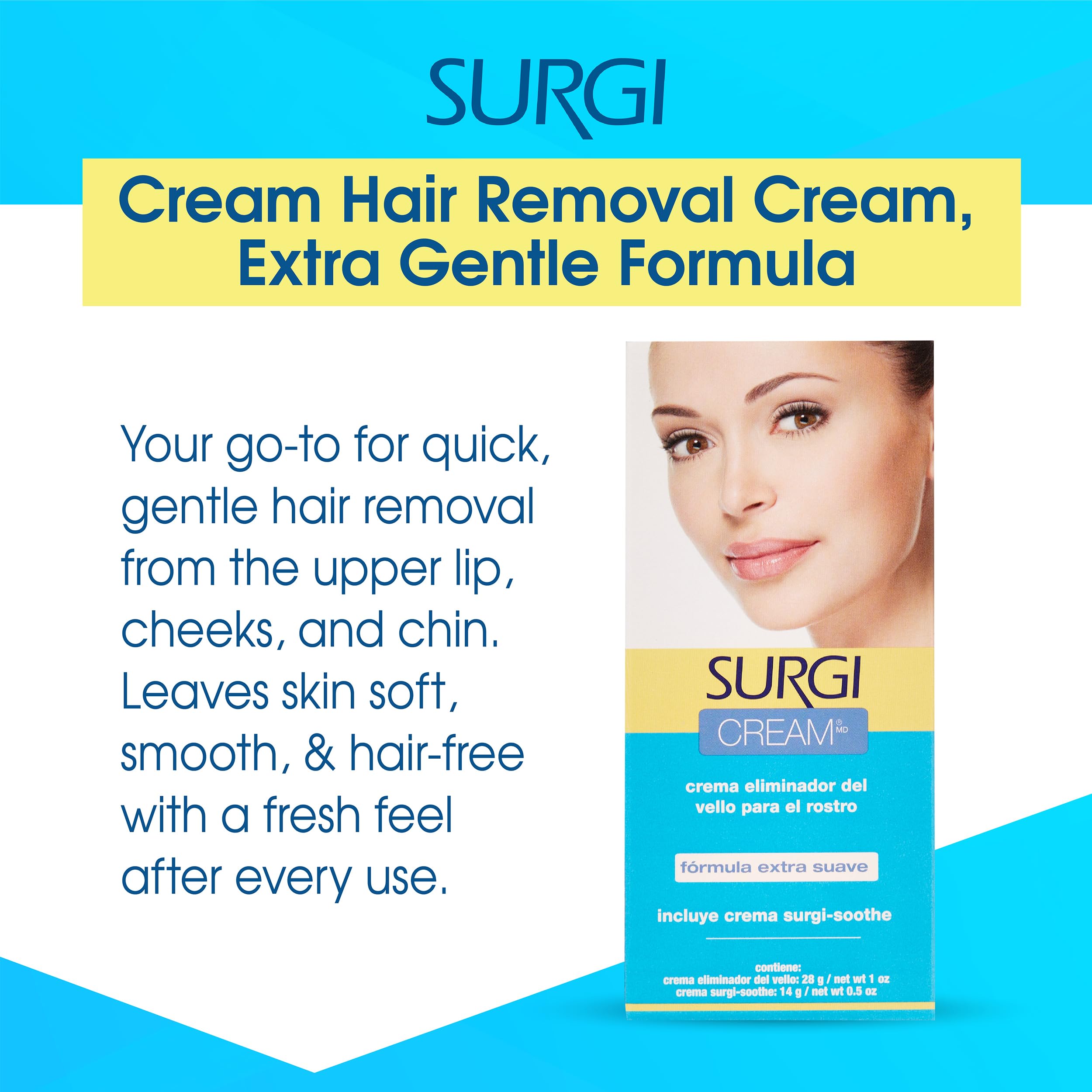 Surgiwax aloe vera cucumber soothing formula on sensitive skin.