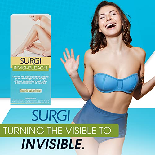Surgiwax bleaching cream tube close-up shows smooth texture for even application.