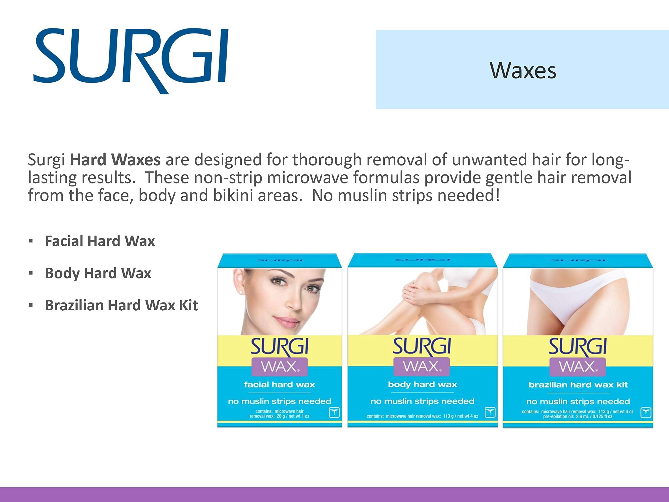 Surgiwax full-body wax kit setup for versatile hard wax sessions.