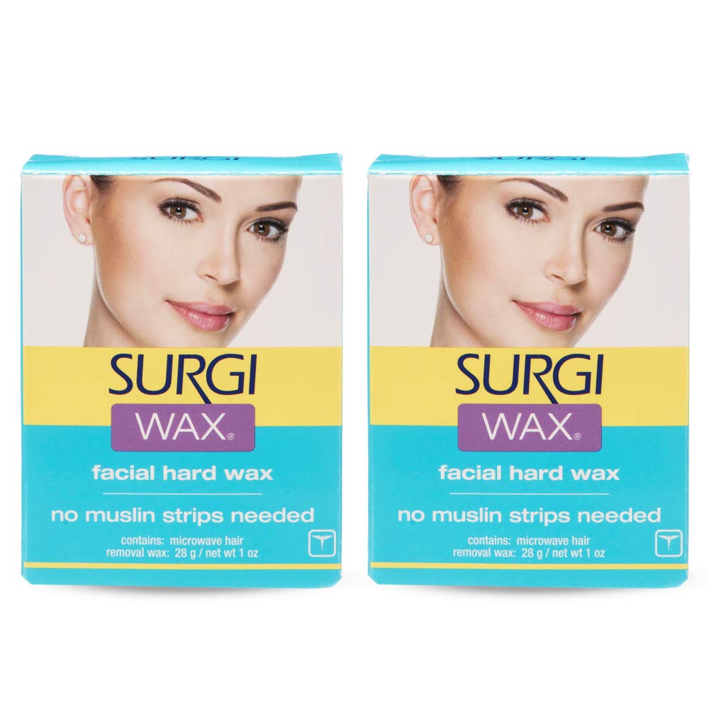 Surgiwax microwave facial hard wax 2-pack for quick at-home waxing sessions.