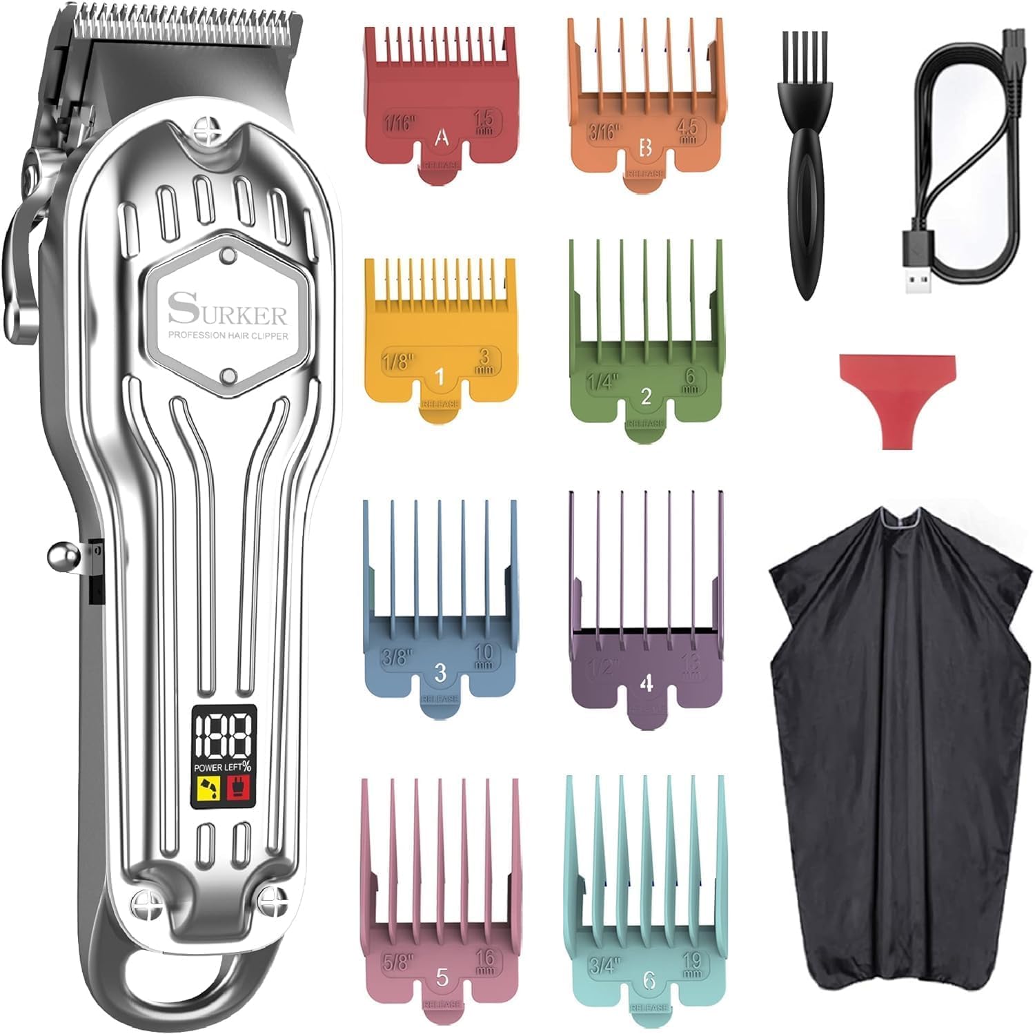 SURKER men's hair clippers front view for precise grooming results