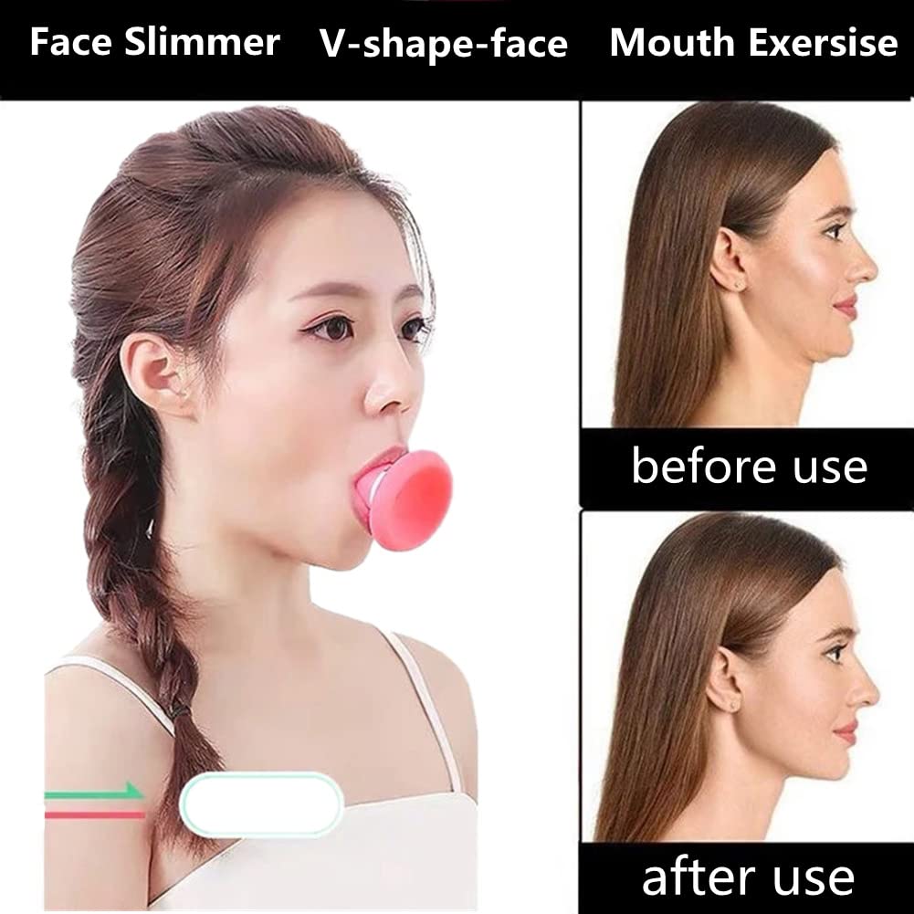 SURORAIN Jawline Definer in action demonstrating facial muscle engagement for lifted contours.