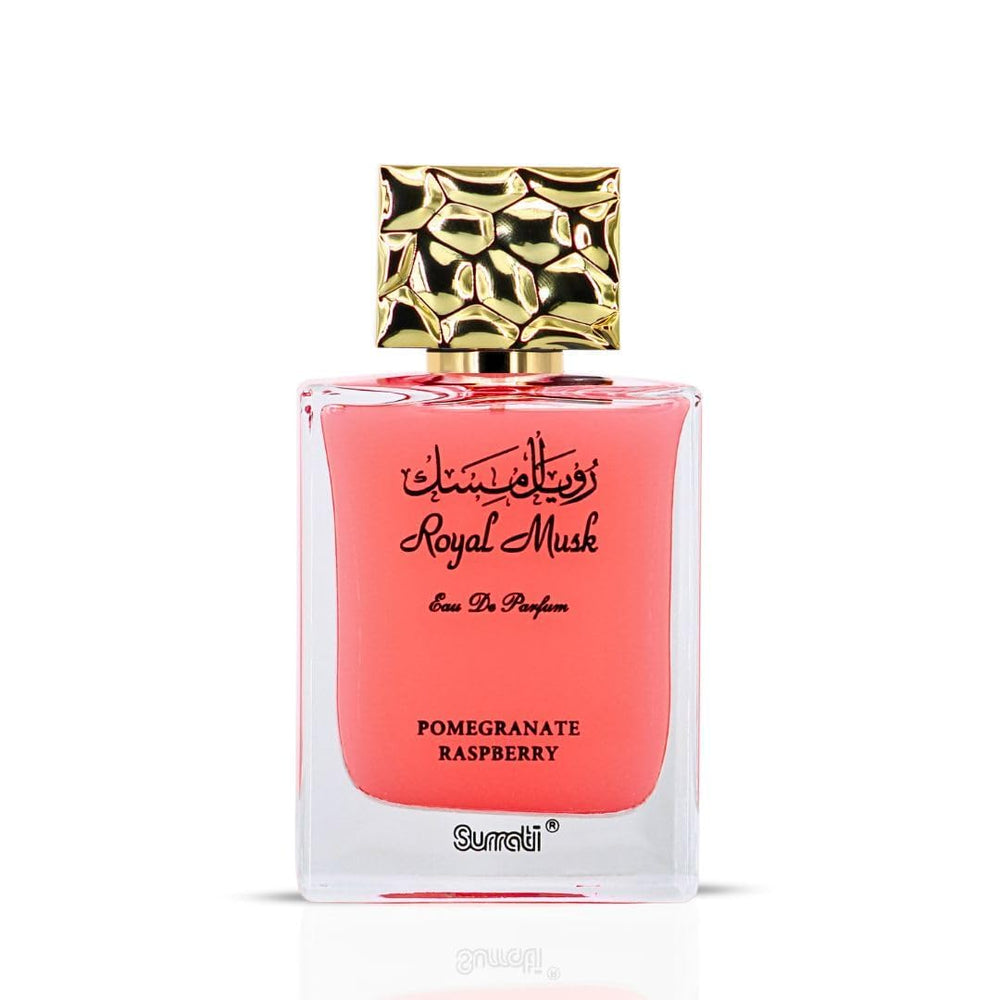 Surrati Royal Musk Pomegranate Raspberry EDP packaging box ready as a gift