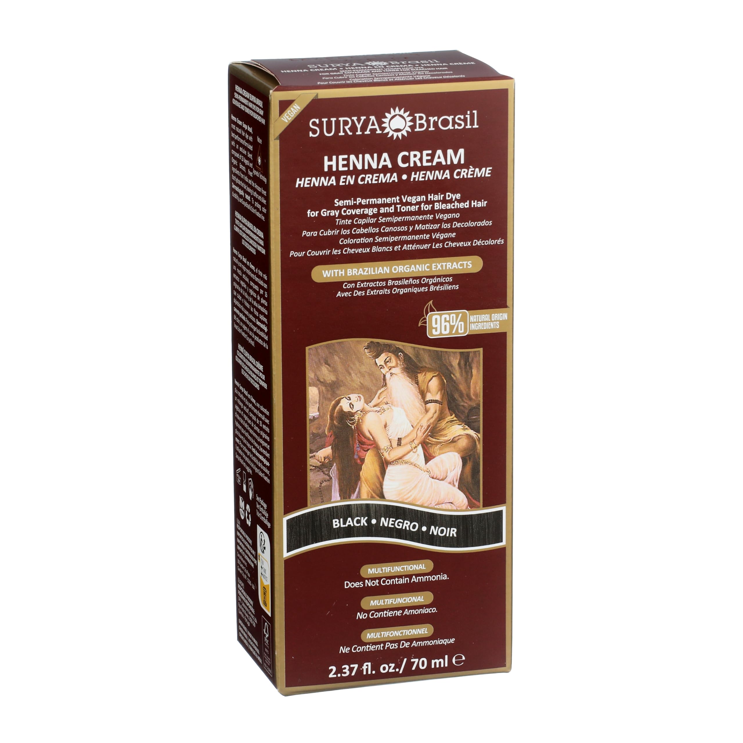 Surya Brasil Henna Cream Black in use for even color application