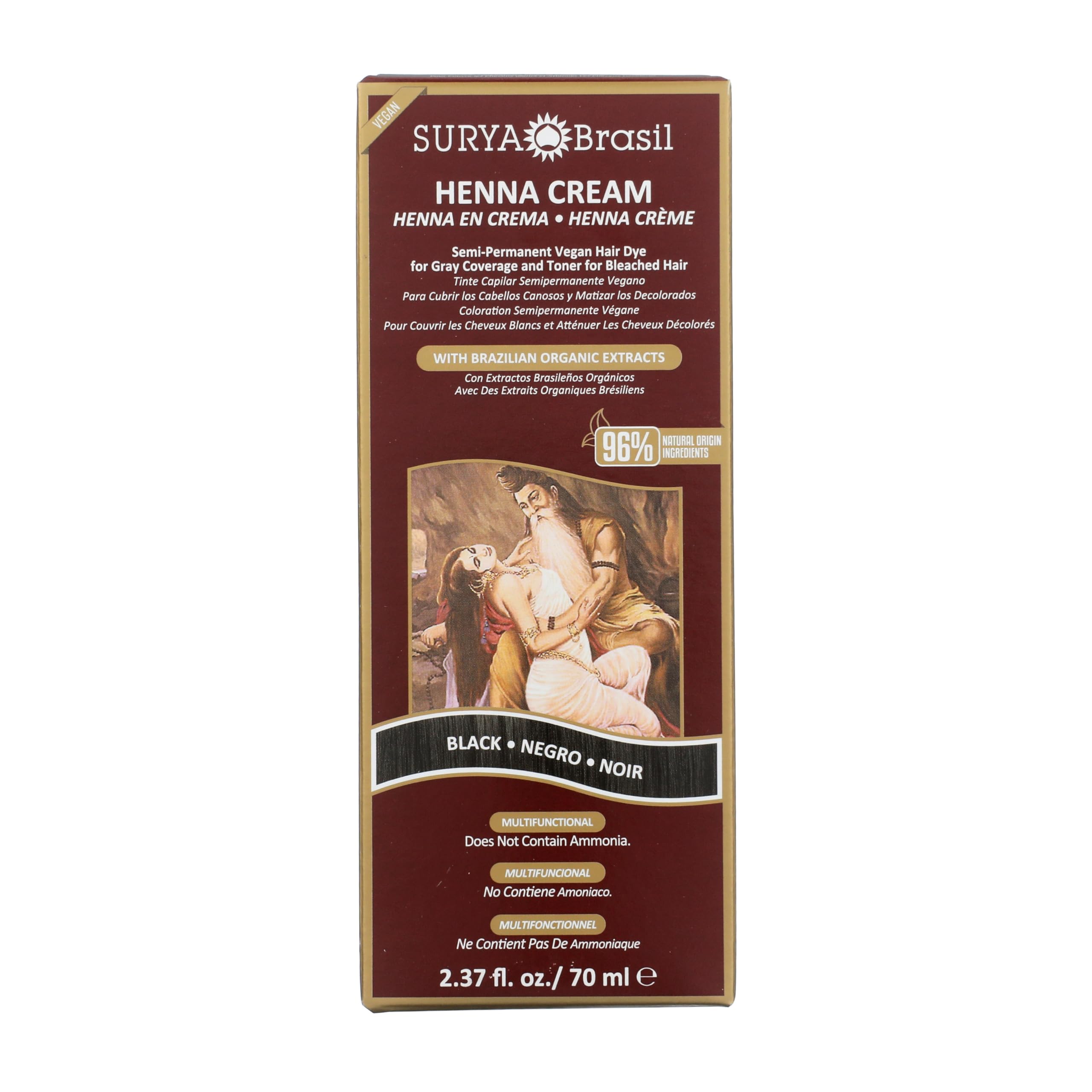 Surya Brasil Henna Cream Black bottle ready for conditioning color