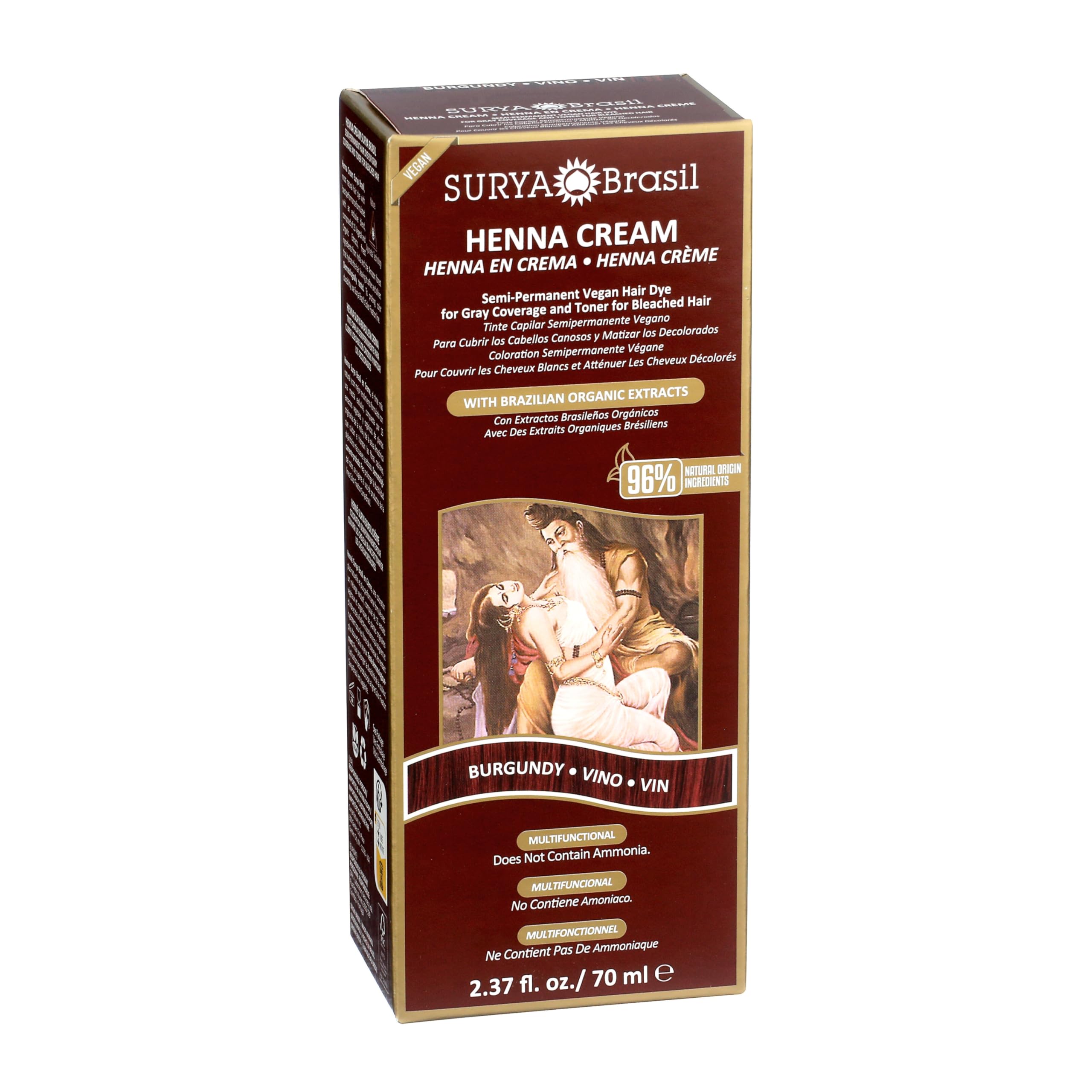 Surya Brasil Henna Cream Burgundy gloves enable mess-free application.