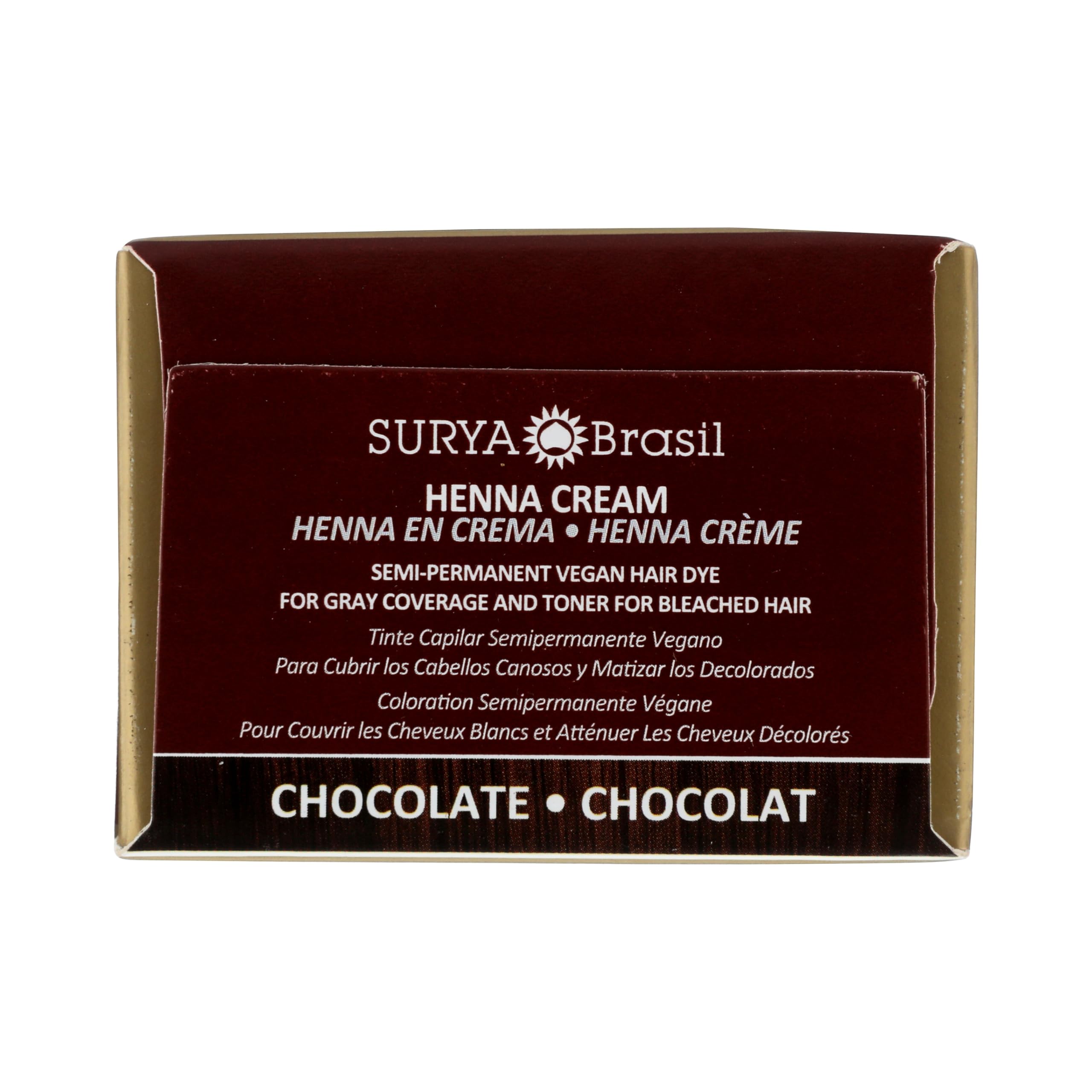 Surya Brasil Henna Cream Chocolate color fades gradually over 10–12 washes.