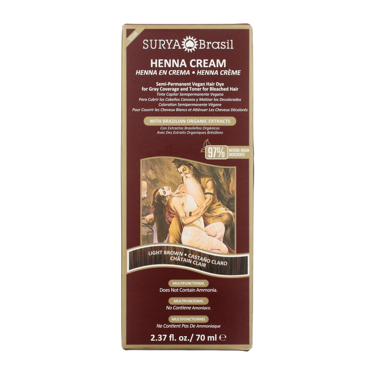 Surya Brasil Henna Cream tube shows natural color with a gentle conditioning formula.